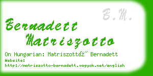 bernadett matriszotto business card